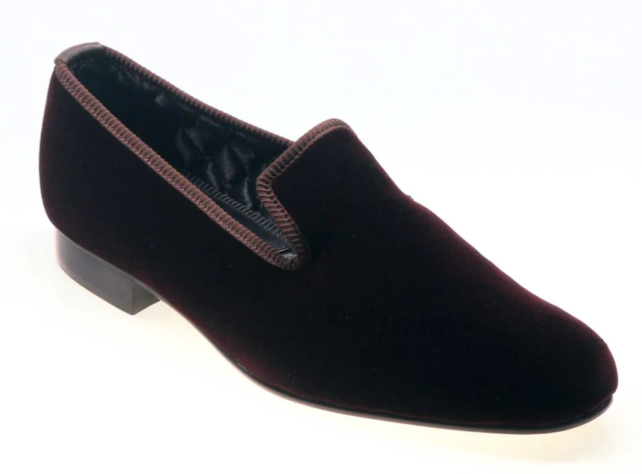 Ladies Brown Velvet Slipper - UK 8.5