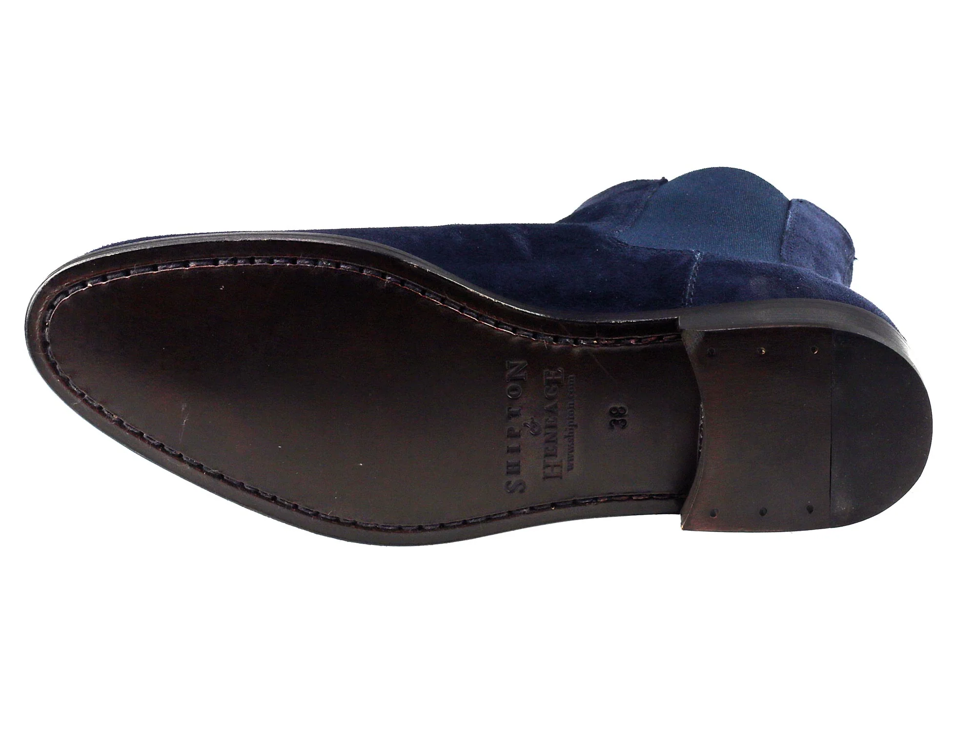 Ladies Navy Suede Chelsea Boot - Image 2