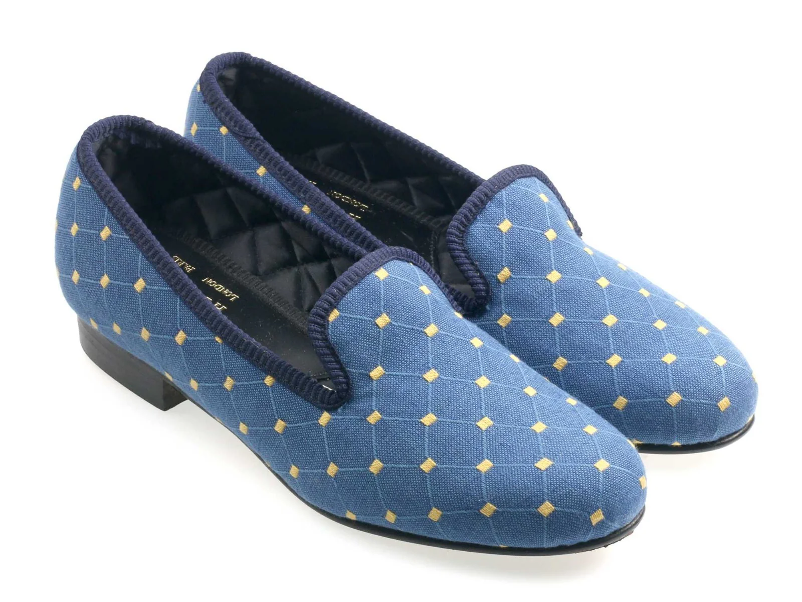 Ladies Blue Provence Fabric Slipper - UK 4