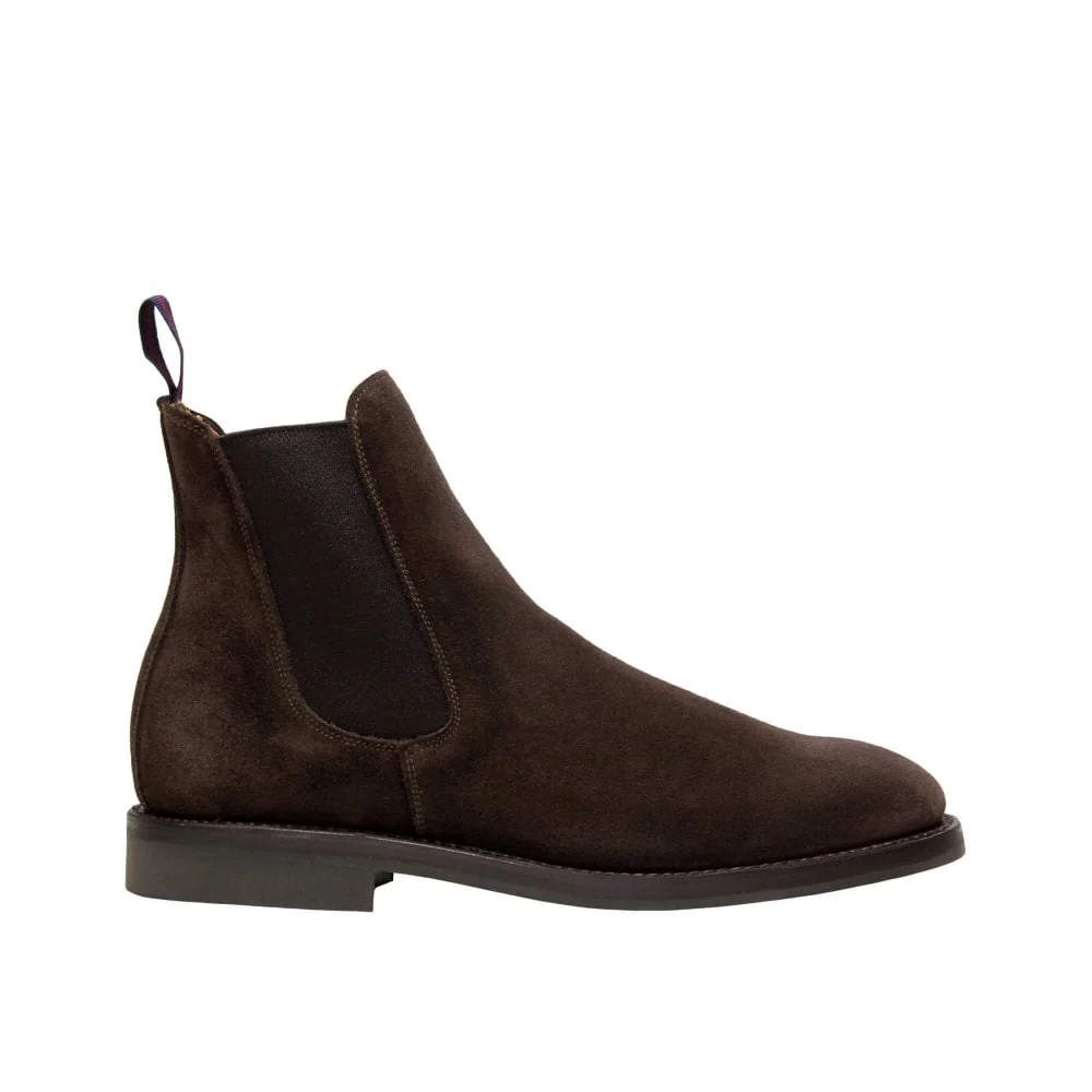 Liam Mens Pinner Dark Brown Suede Chelsea Boot - Image 2