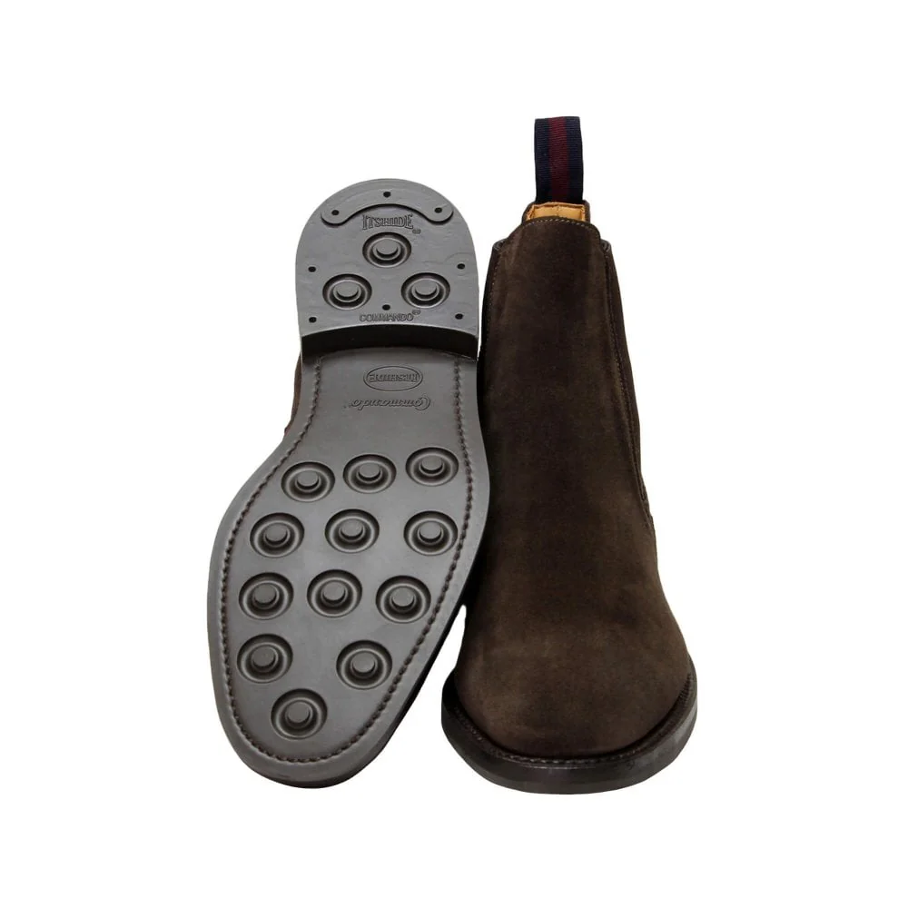 Liam Mens Pinner Dark Brown Suede Chelsea Boot - Image 3