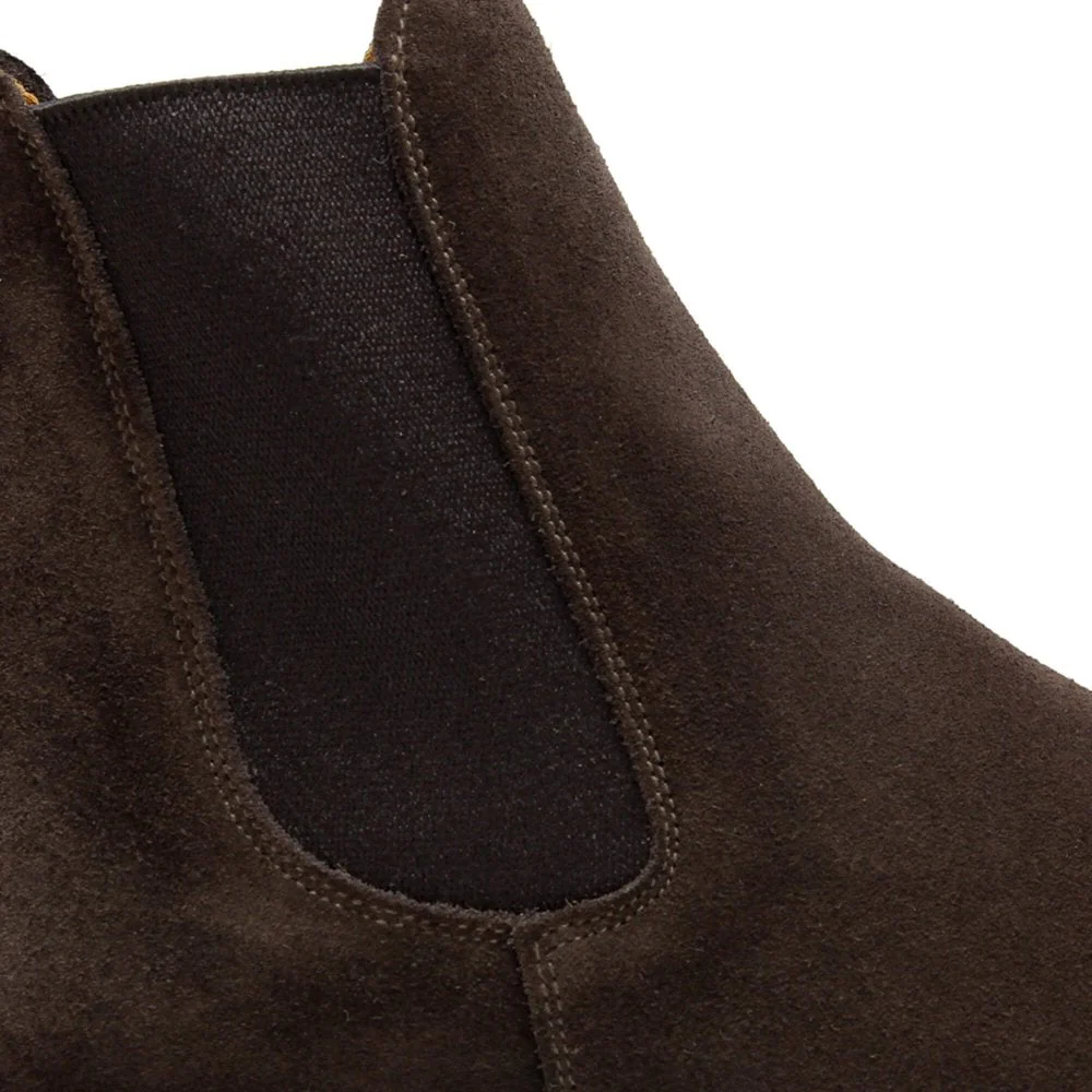Liam Mens Pinner Dark Brown Suede Chelsea Boot - Image 4