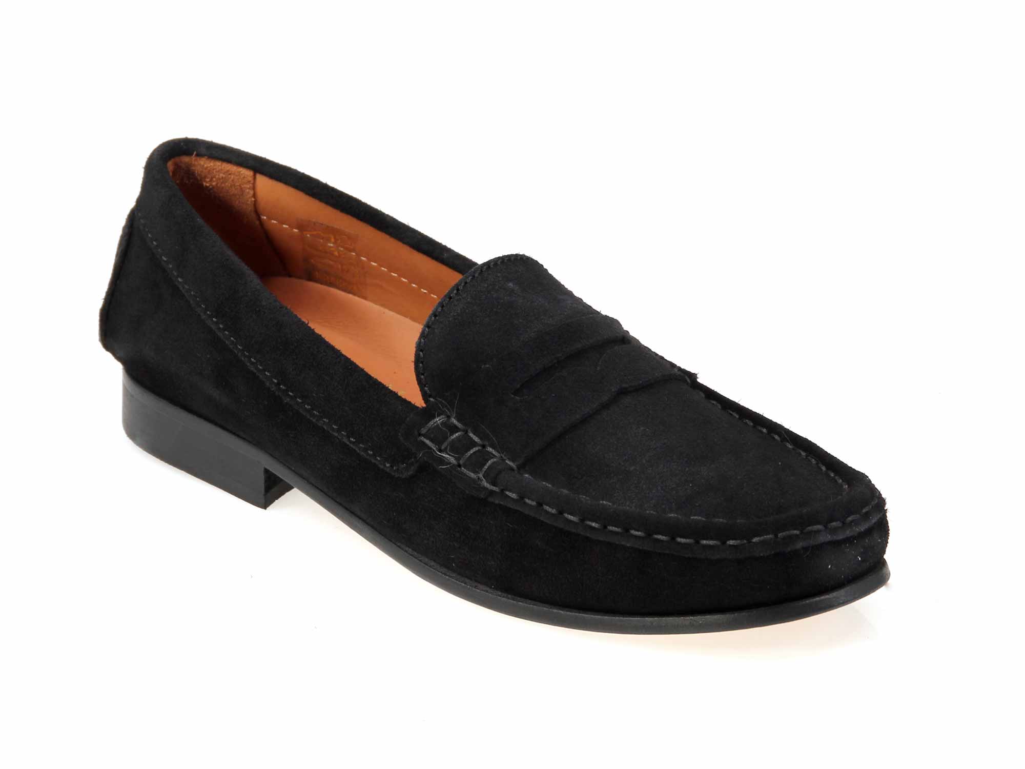 Livia Ladies Black Suede Loafer