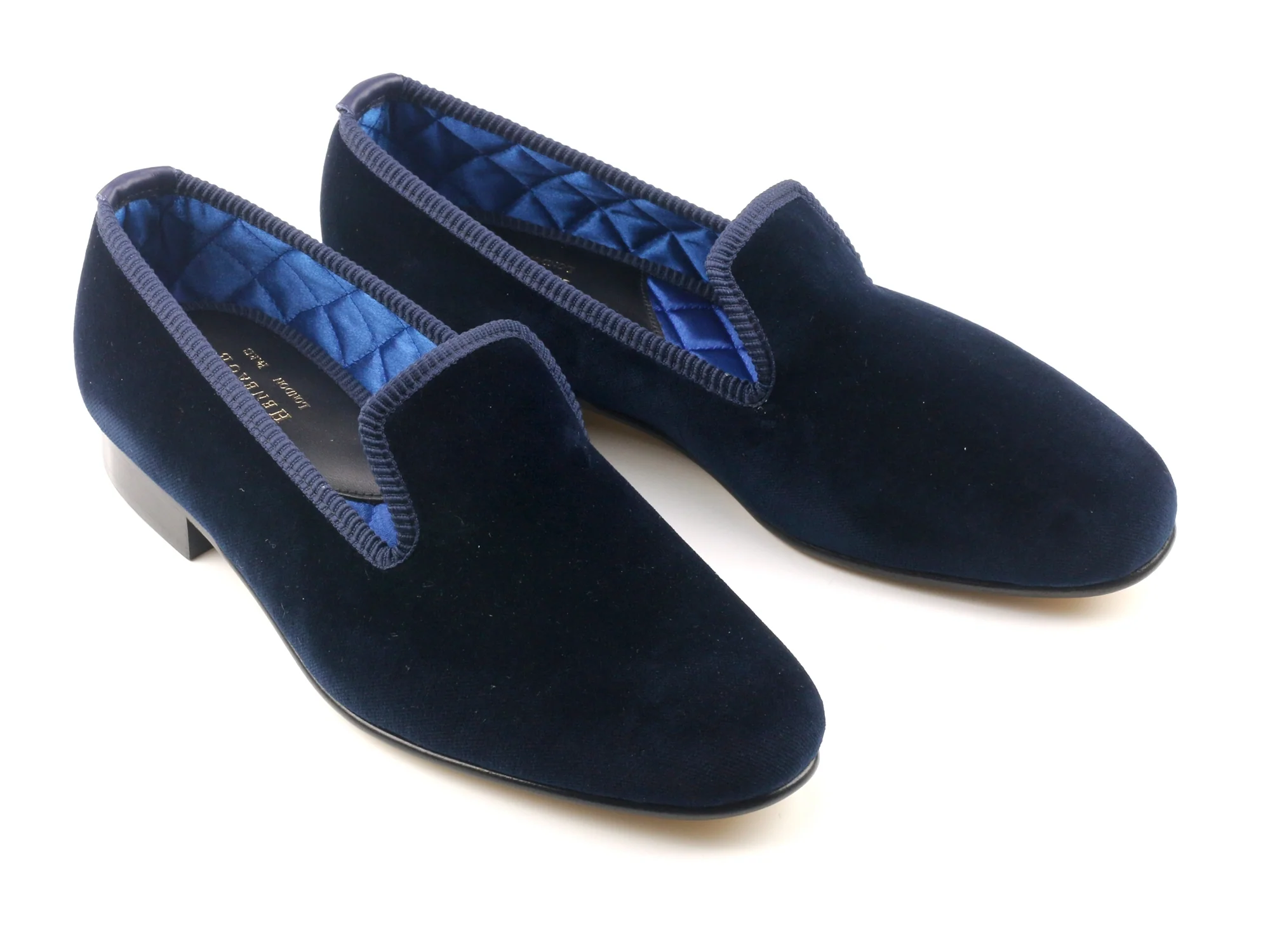 Mens Navy Velvet Slipper - UK 8