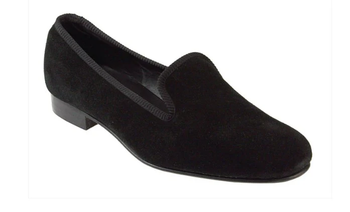Mens Black Suede Albert Slipper - UK 11G