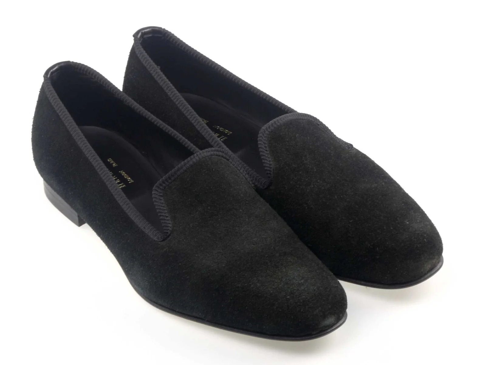 Mens Black Suede Slipper - UK 5.5 - Image 2