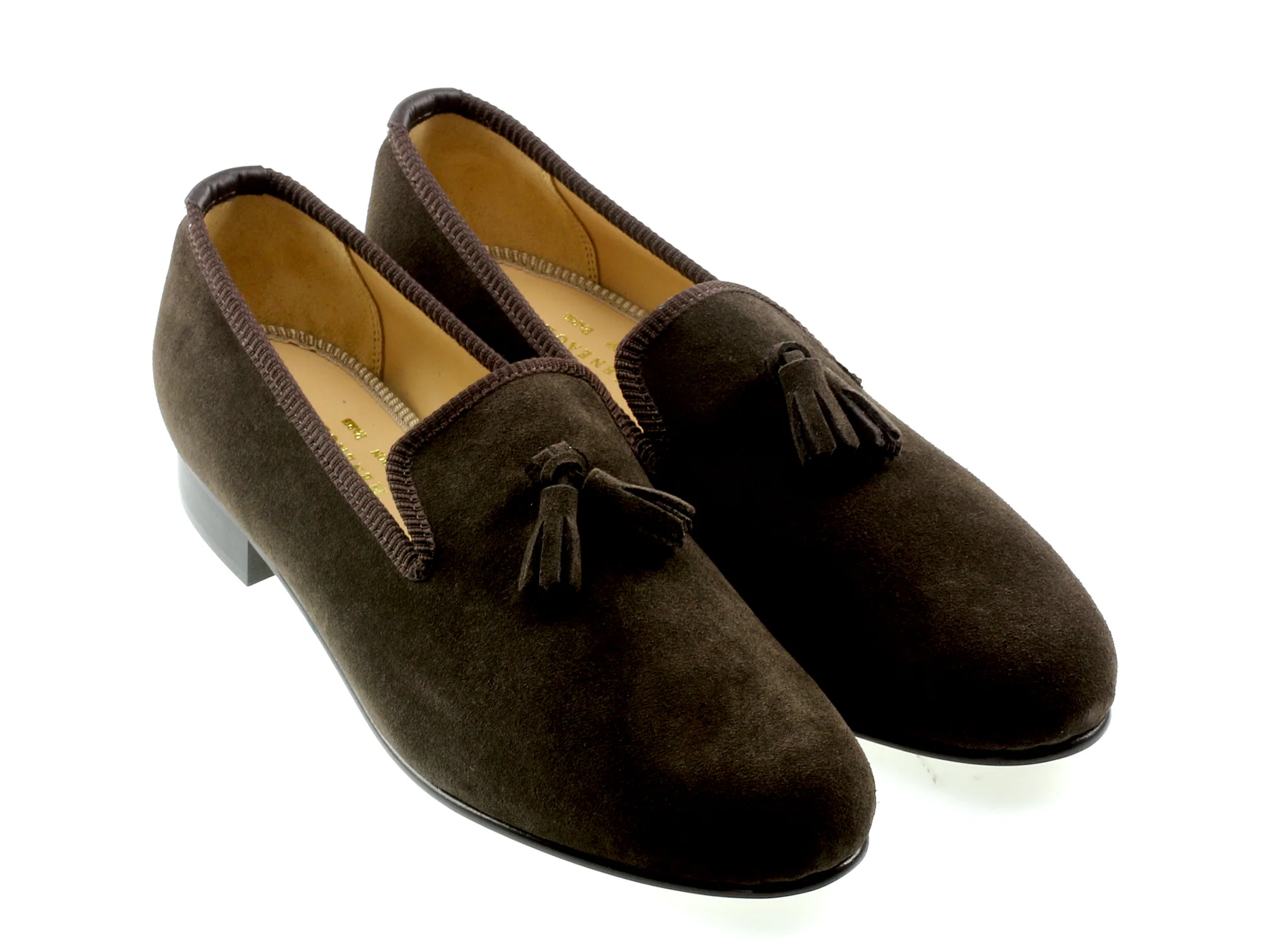 Ladies Brown Suede Tassel Slipper- UK 8