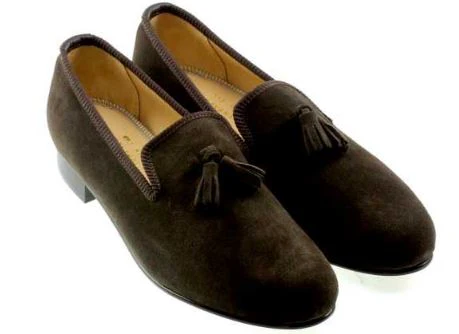 Ladies Brown Suede Tassel Slipper- UK 8 - Image 2