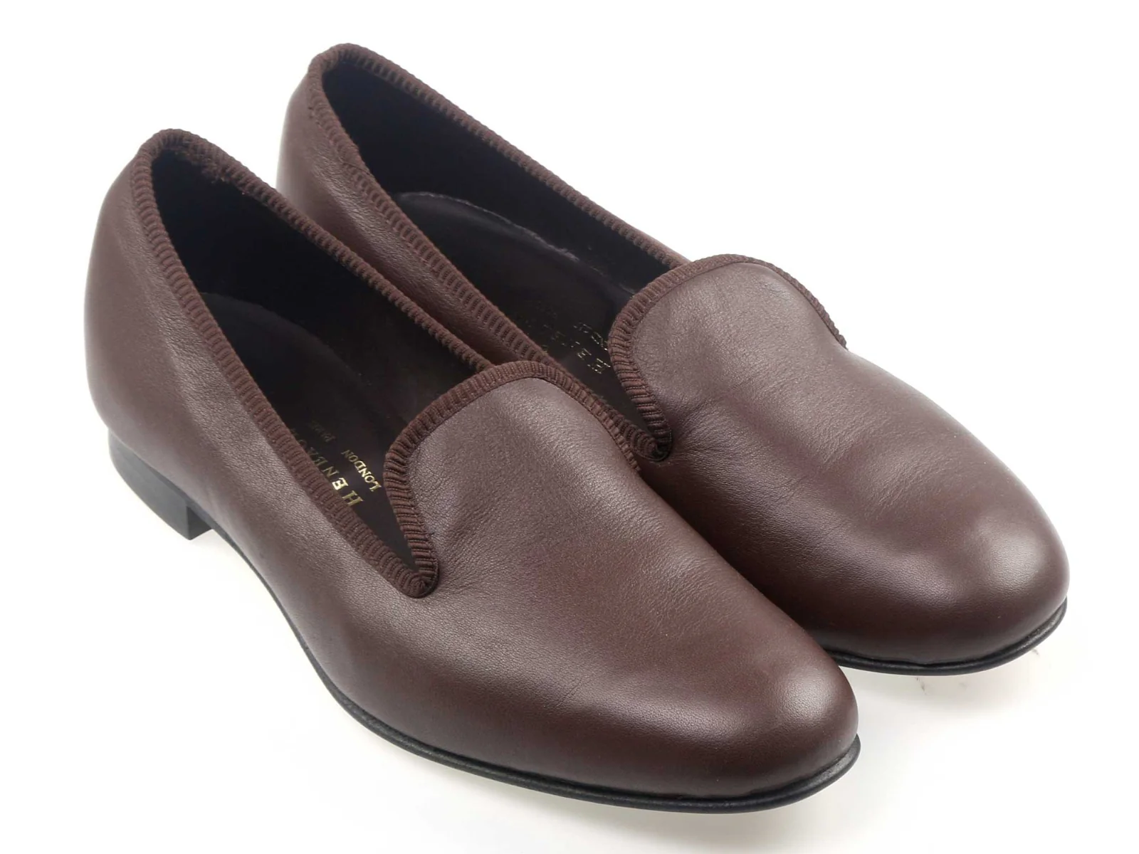 Mens Wine Leather Slipper - UK 6.5 - Image 2