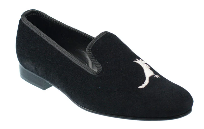Mens Cockatoo Motif Velvet Slippers