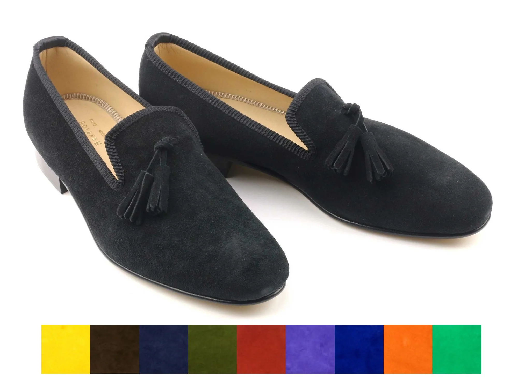 Coloured Suede Tassel Slippers