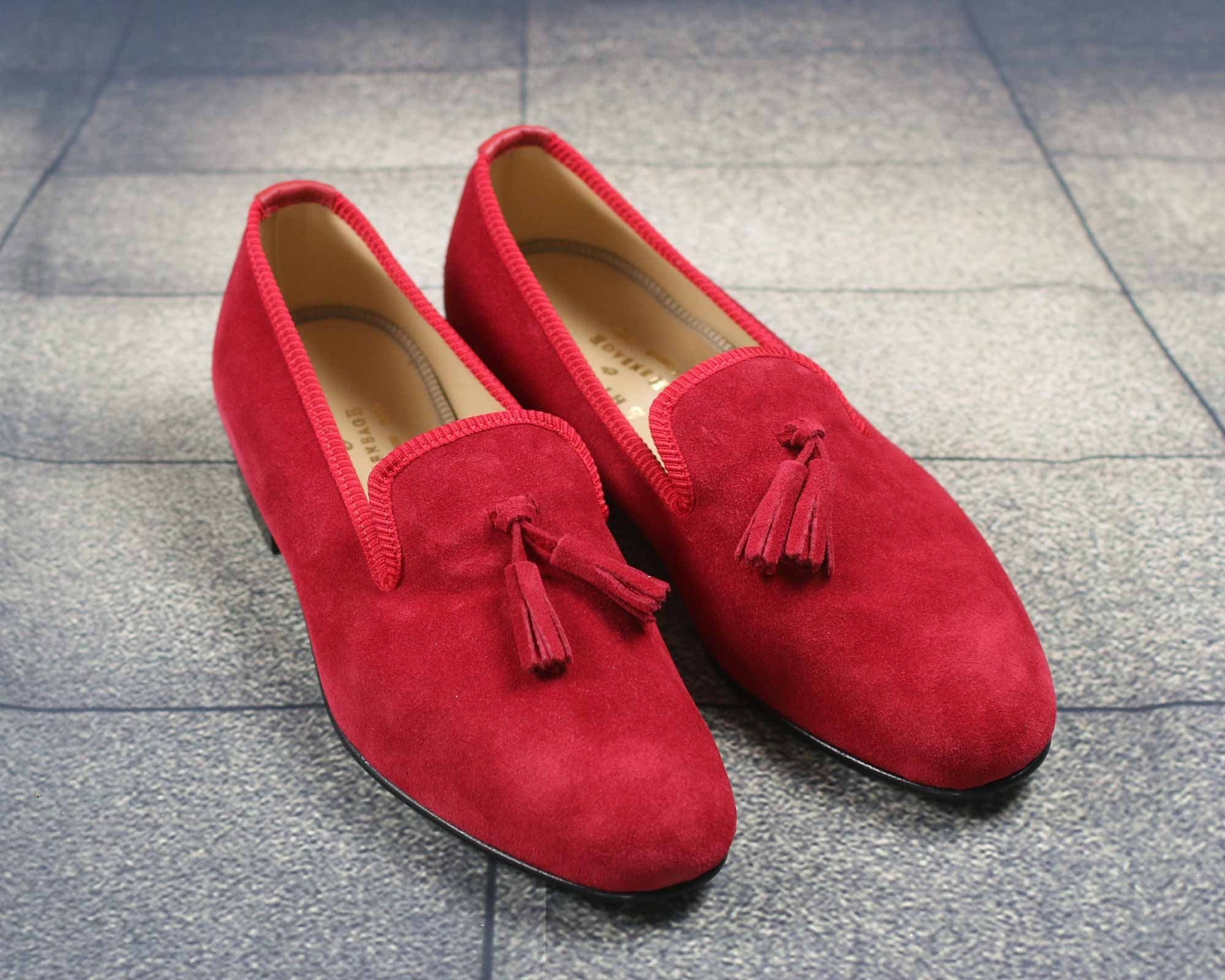 Coloured Suede Tassel Slippers - Image 9