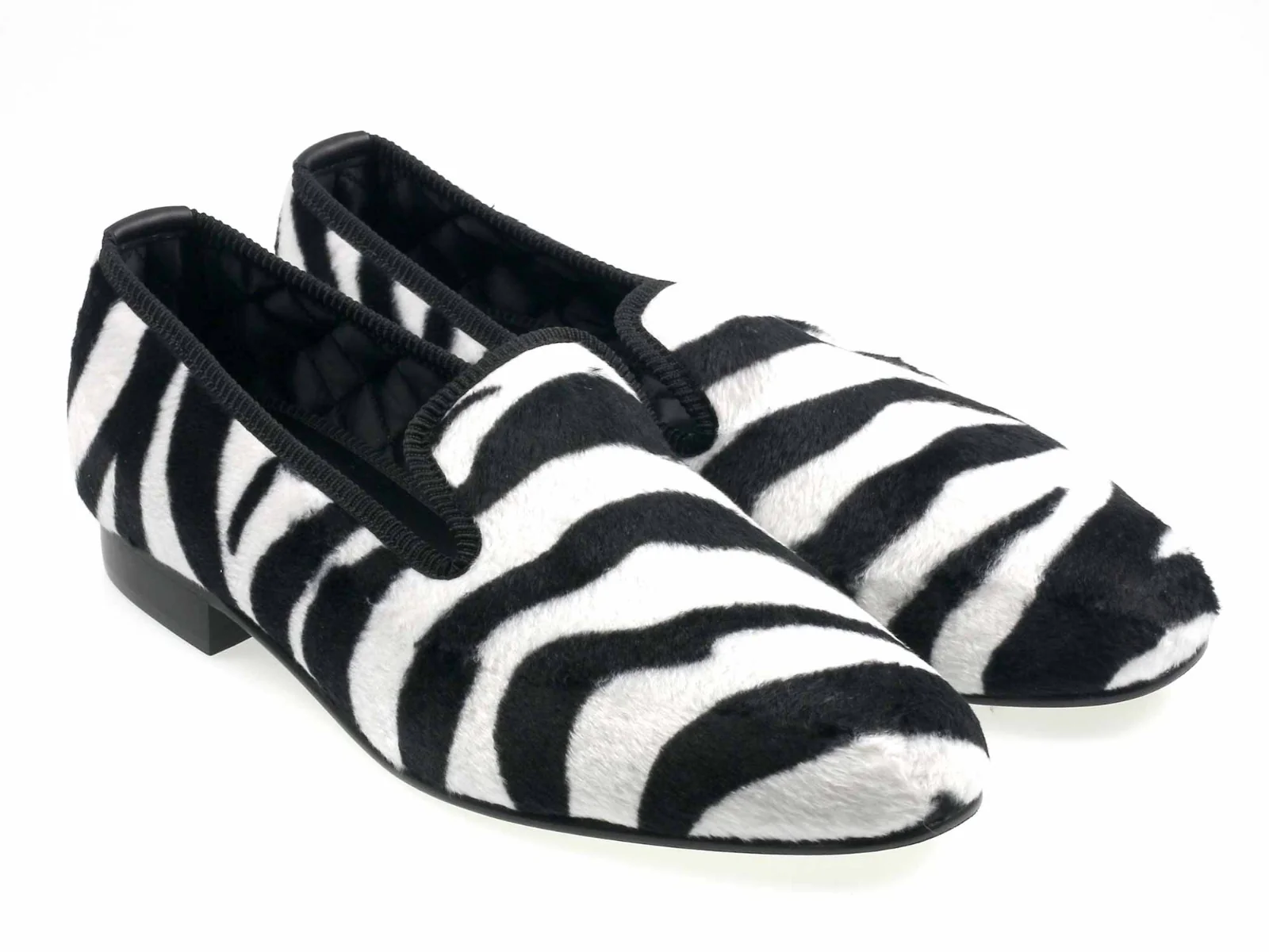 Mens WIDE Faux Zebra Fabric Slipper - UK 10.5 - Image 4