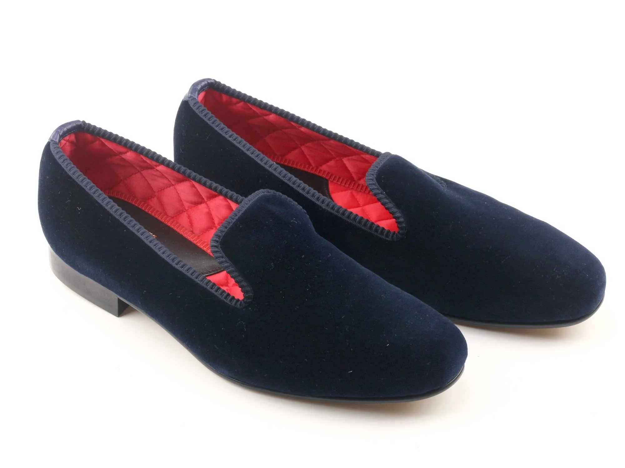 Mens Navy Velvet Slipper - UK 10.5
