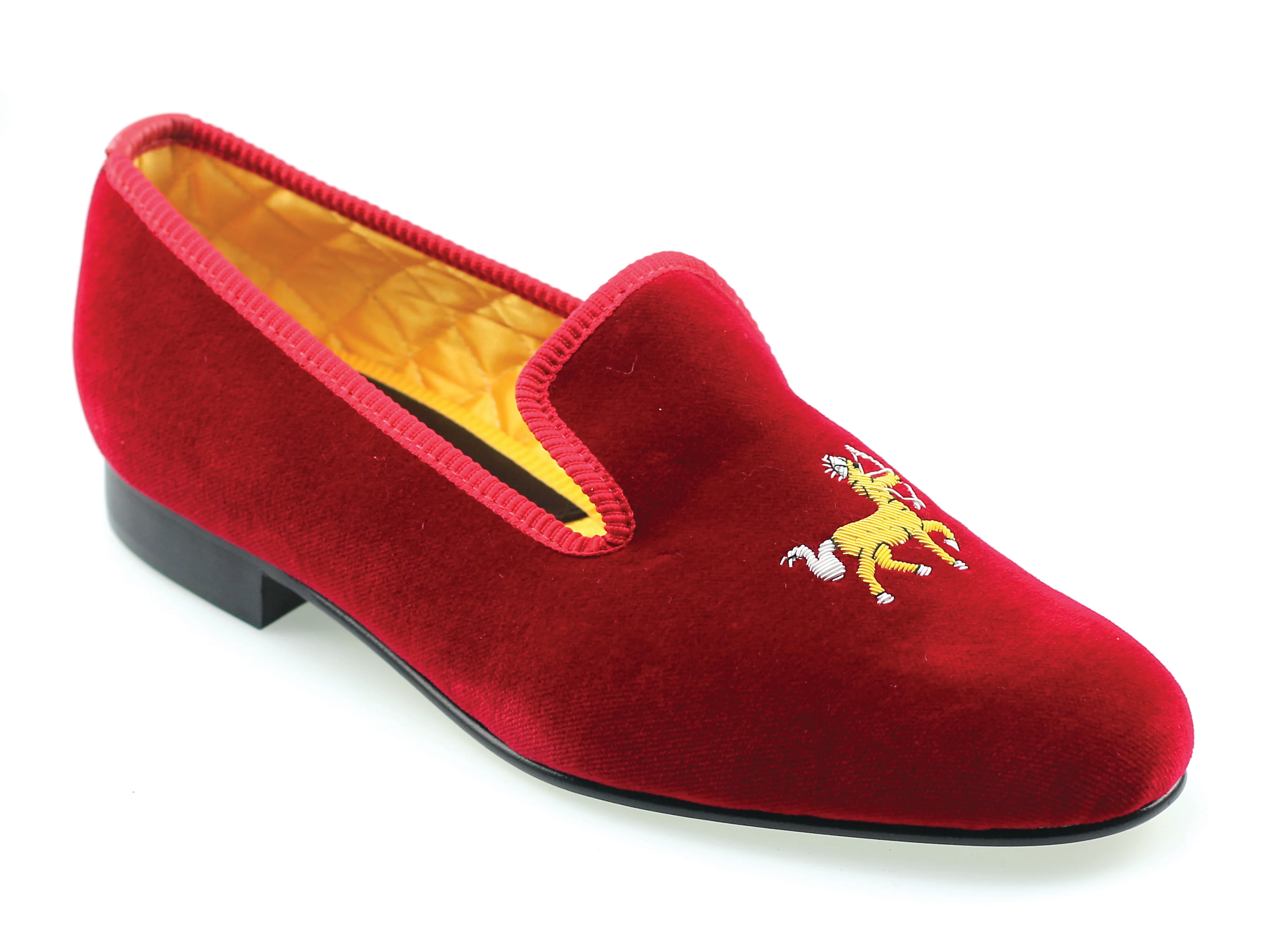 Mens Sagittarius Motif Red Velvet Slipper - UK 9.5 - Image 3