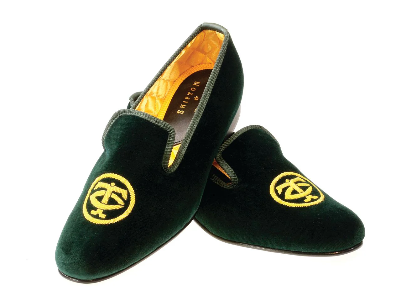 Mens Tavern Club Green Velvet Slipper - UK 9
