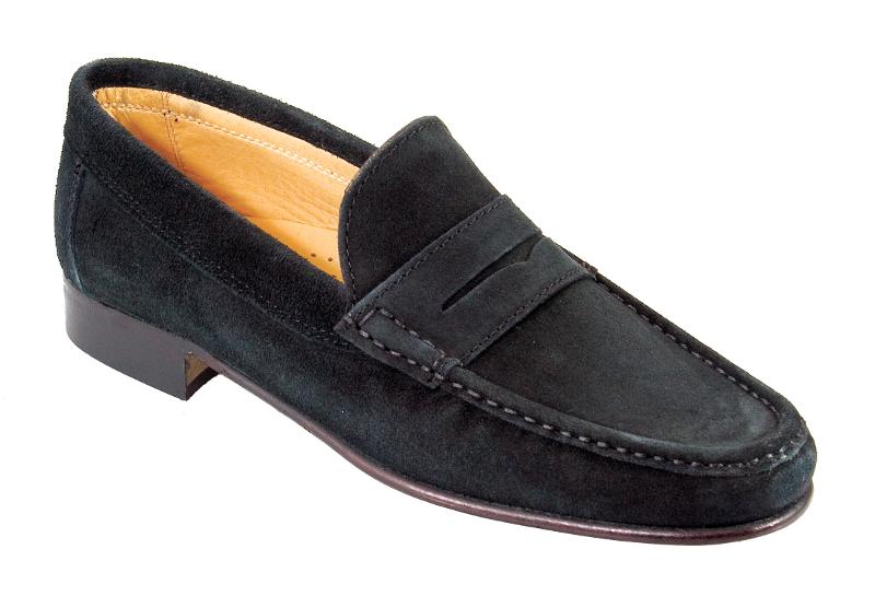Milan Mens Black Suede Moccasin Loafer