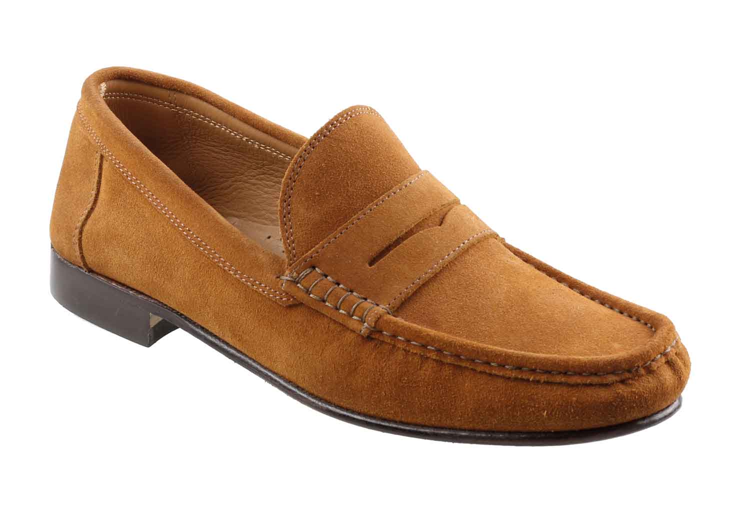 Milan Mens Light Brown Suede Moccasin