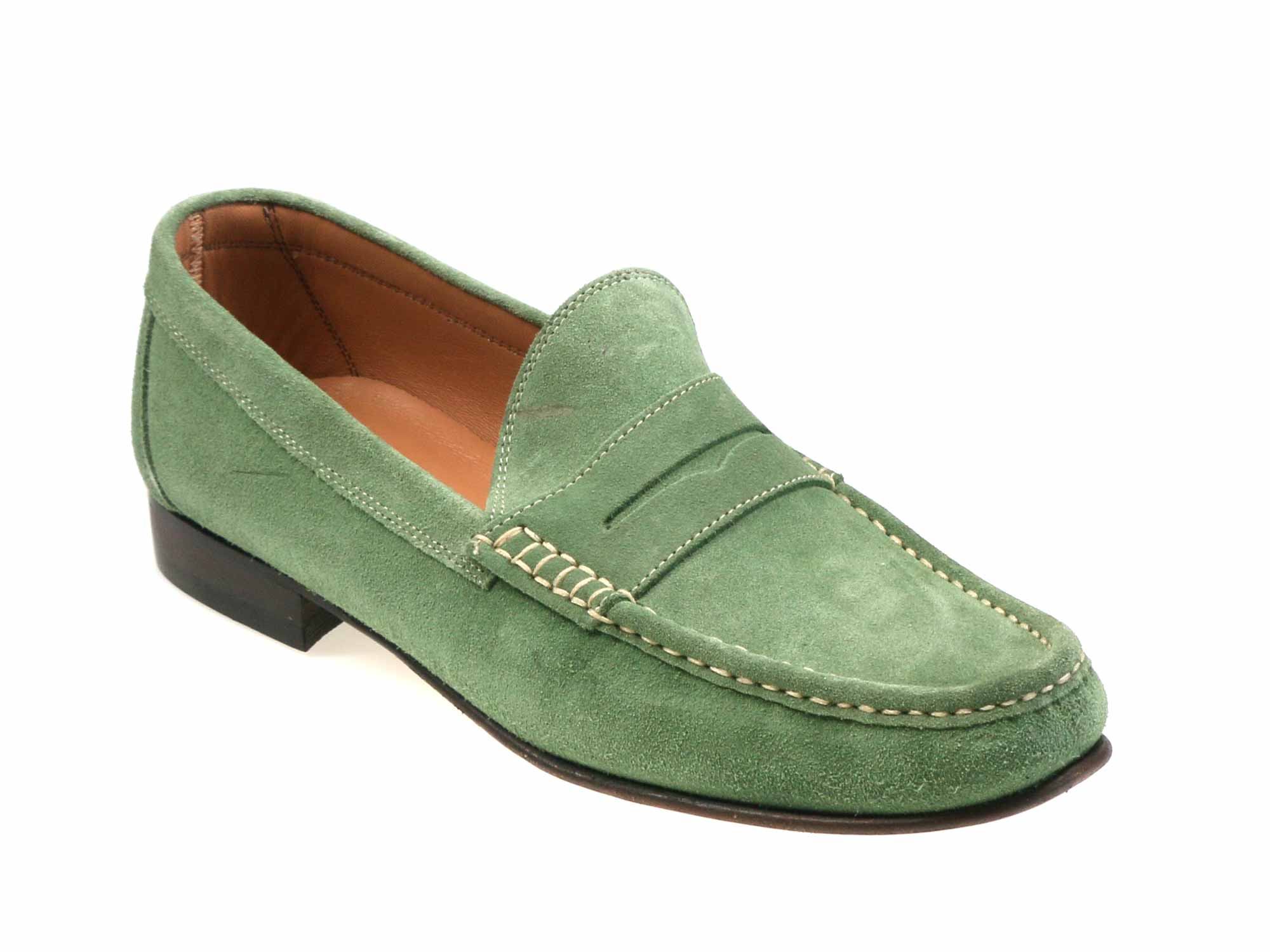 Milan Mens Sage Green Suede Moccasin Loafer