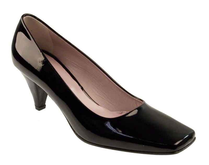 Modena Black Patent Court shoes