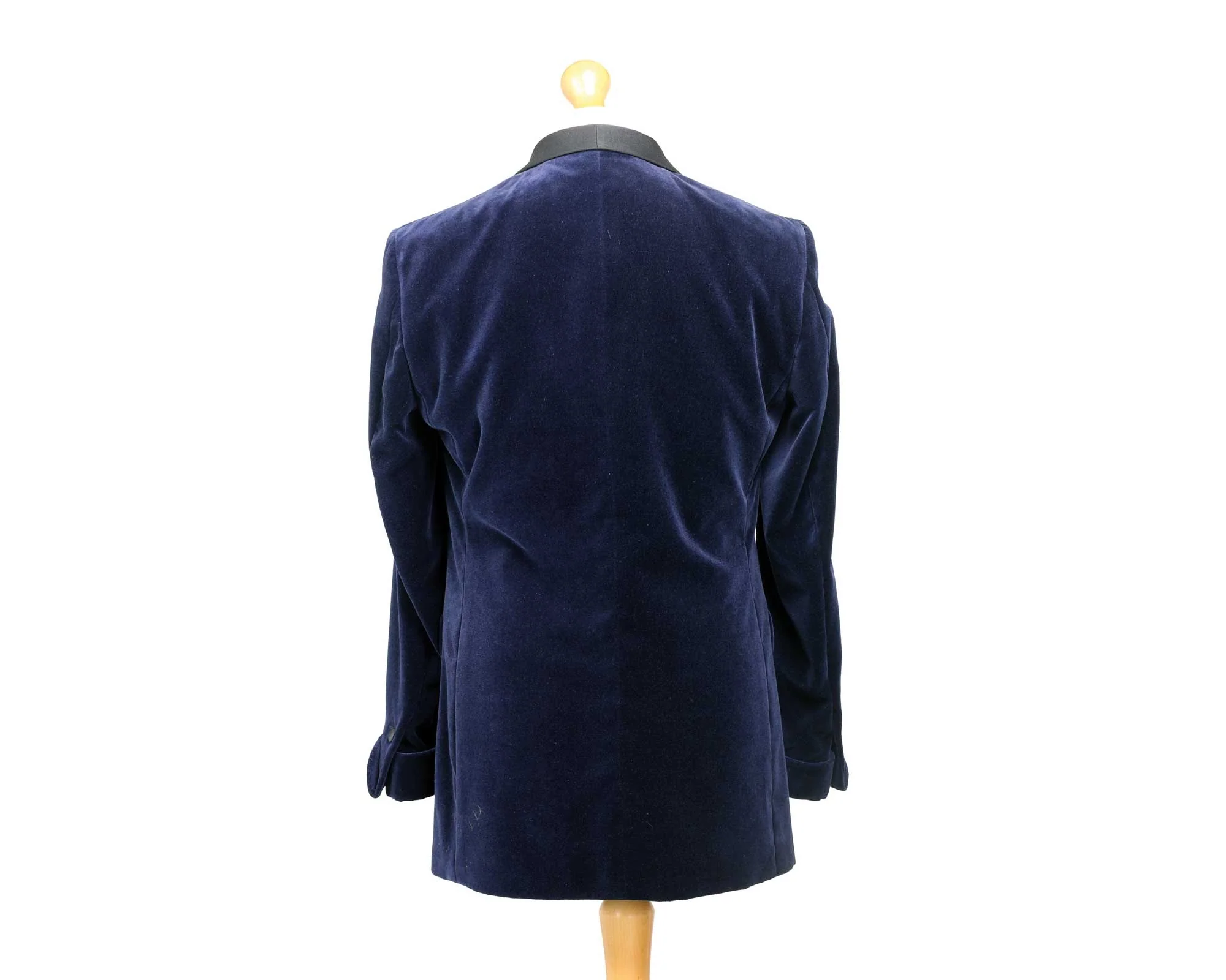 Navy Blue Velvet Smoking Jacket - Image 6