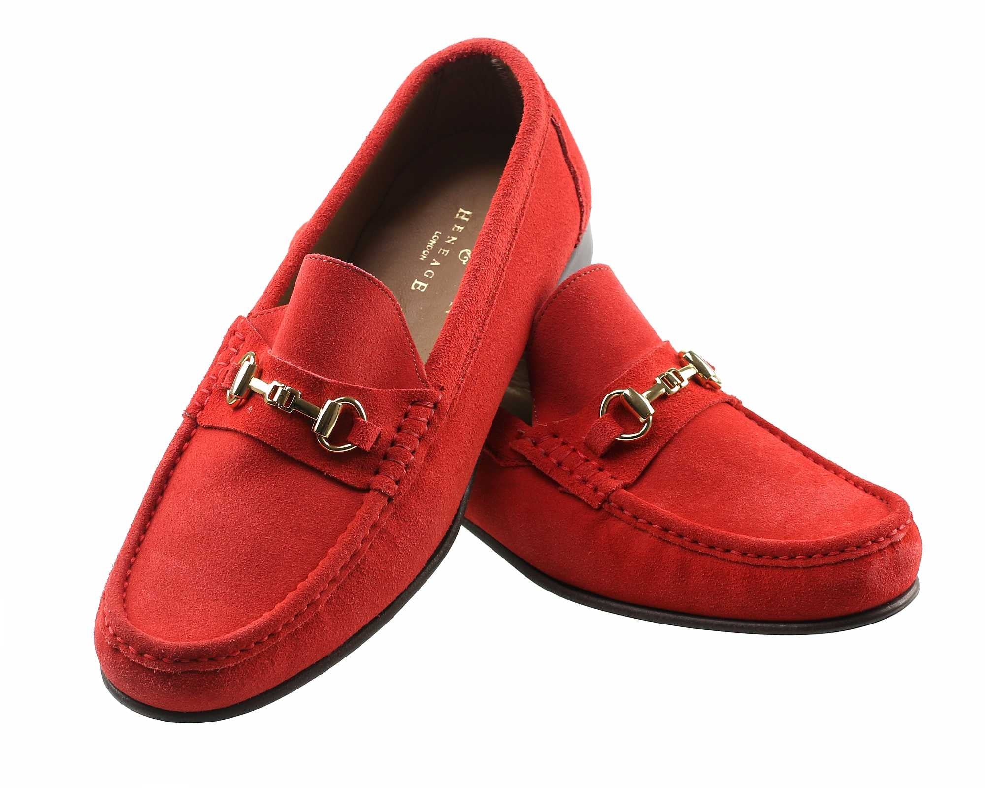 Parma Mens Dusty Rose Suede Snaffle Buckled Loafer - Image 2