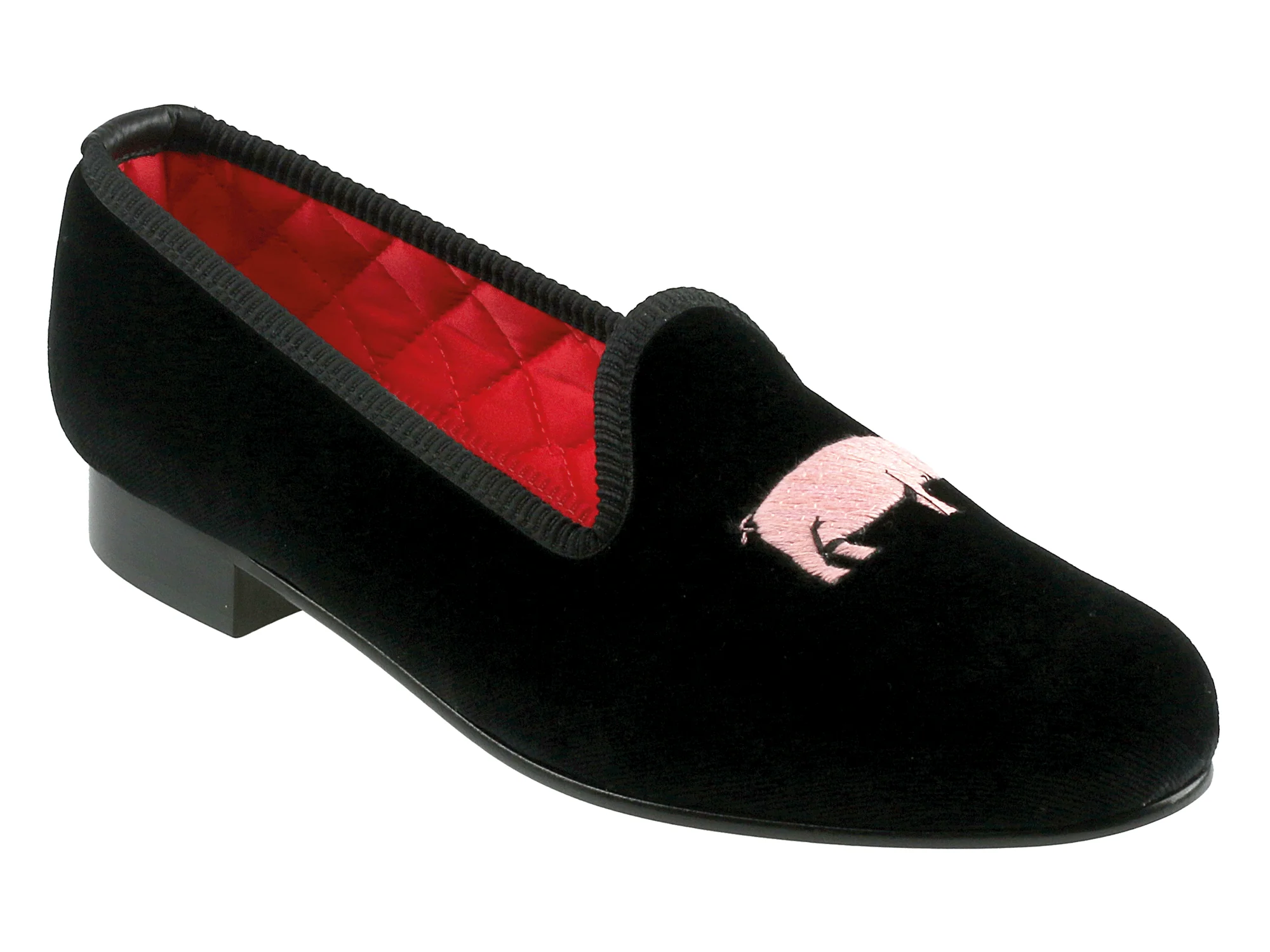 Pig / Hog Motif Embroidered Velvet Slipper - Image 3