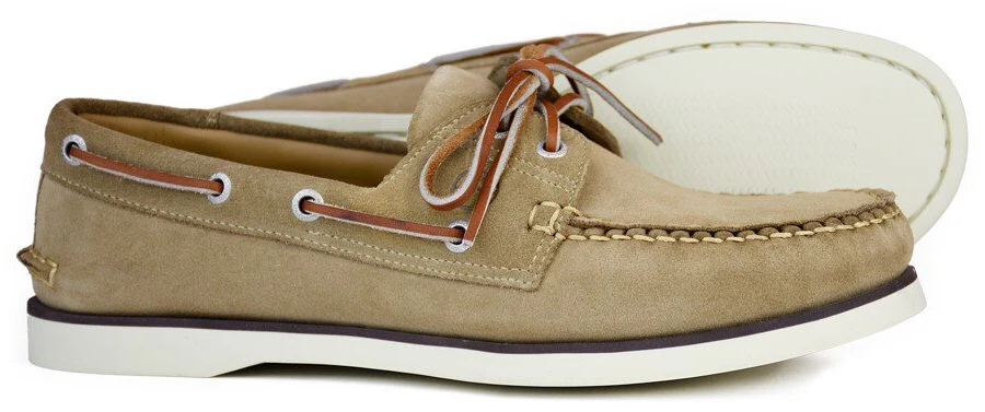 Portland Mens Taupe Suede Nubuck Deck Shoe