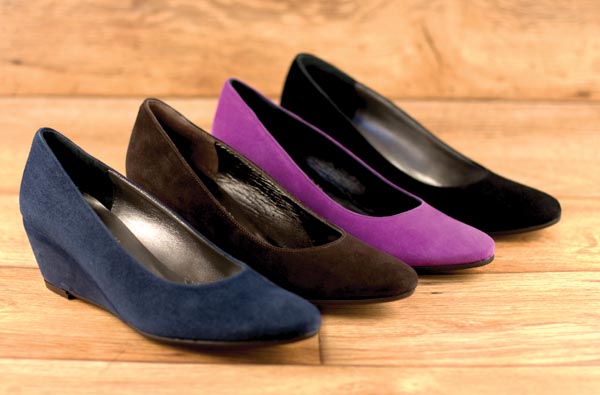 RAVENNA Ladies Brown Suede Wedge Shoe - Image 2