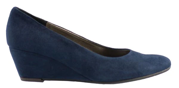 RAVENNA Ladies Brown Suede Wedge Shoe - Image 4