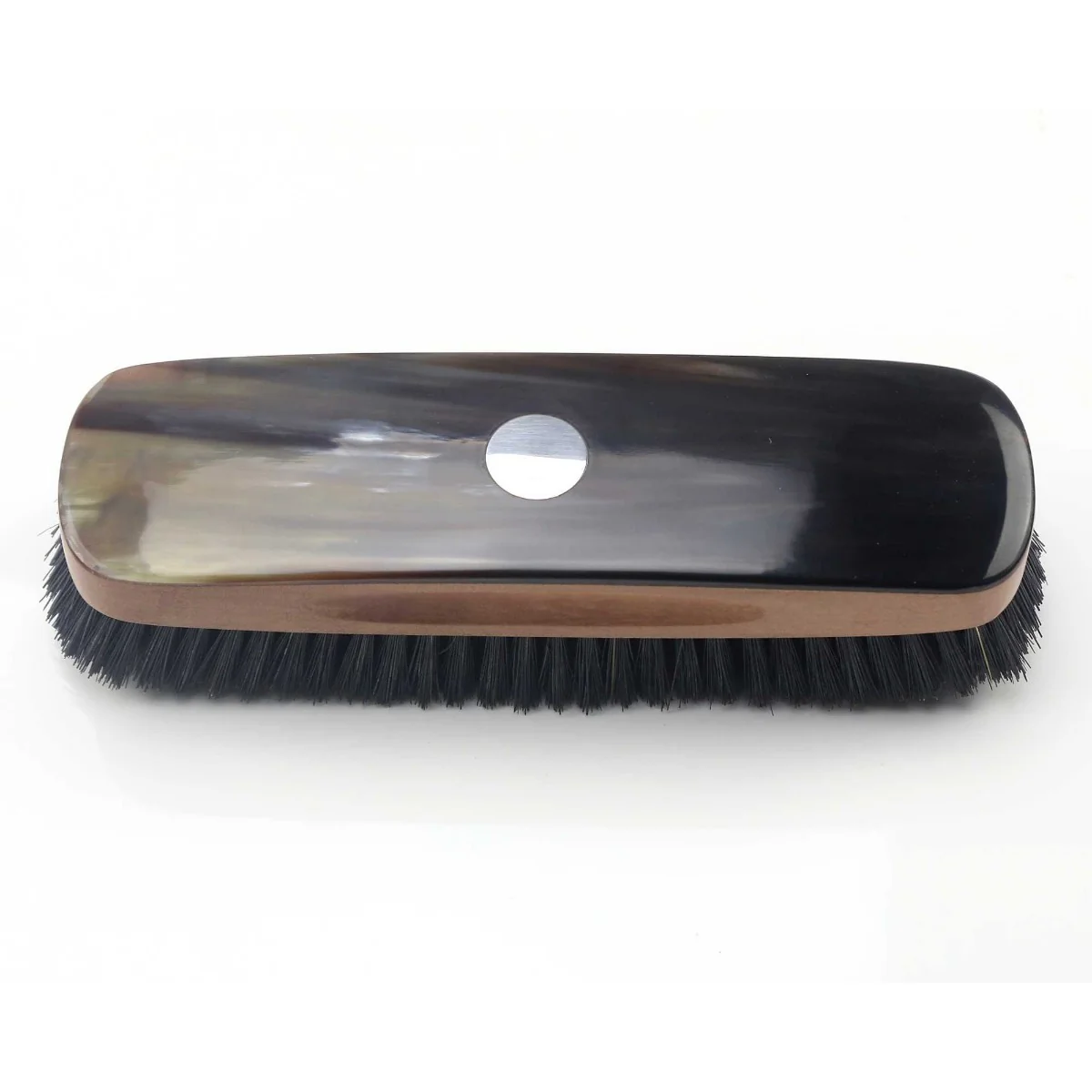 Real Horn Clothes Brush With Silver Disk-CBS23