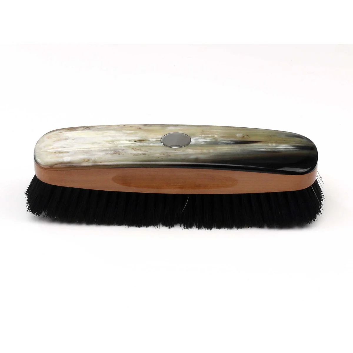 Real Horn Clothes Brush With Silver Disk-CBS6