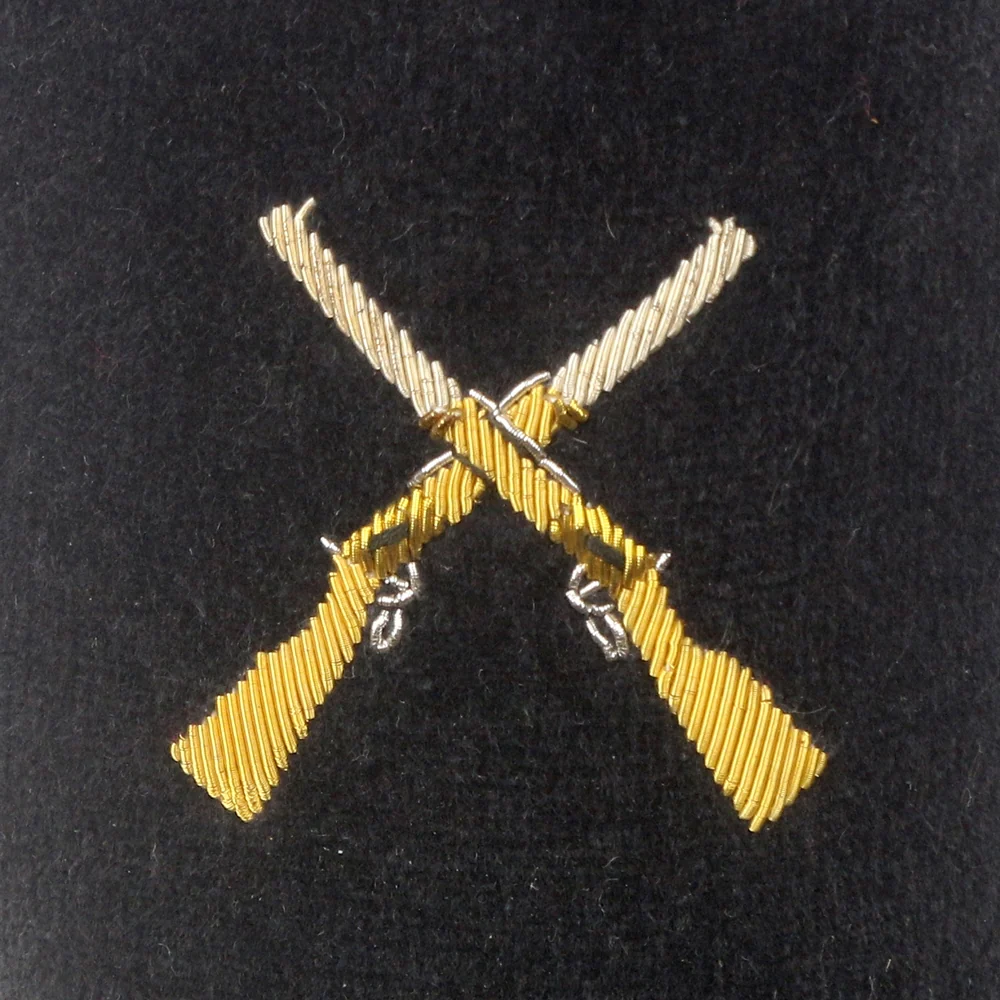Rifles Motif Embroidered Velvet Slipper