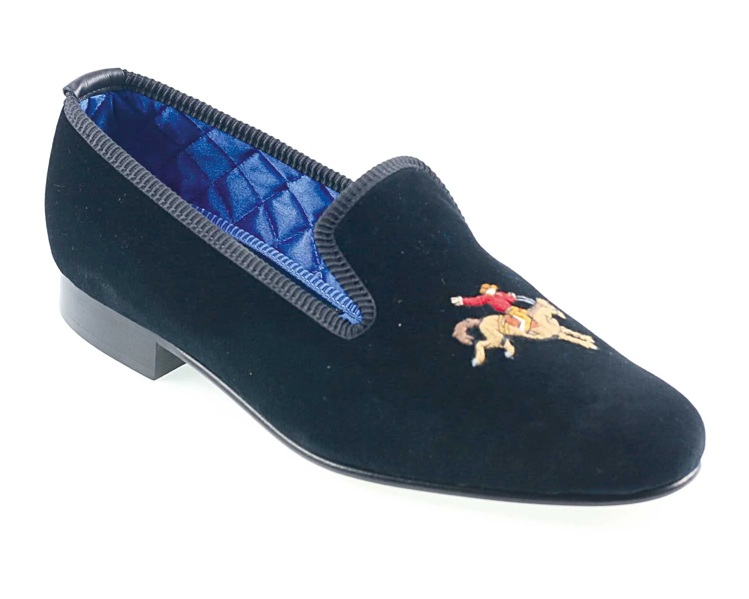 Rodeo Motif Embroidered Velvet Slipper