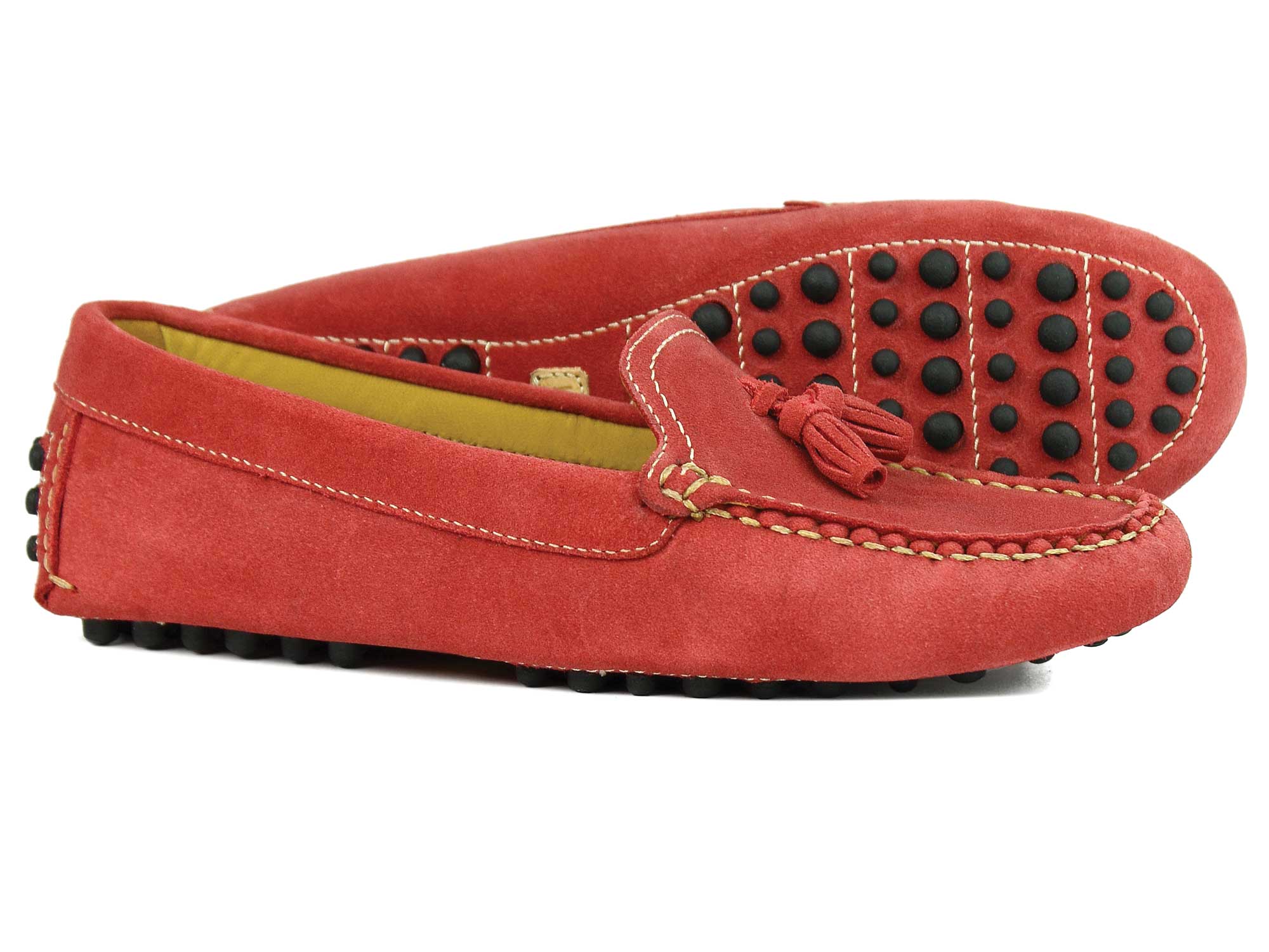 Salcombe Ladies Red Suede Driving Loafers