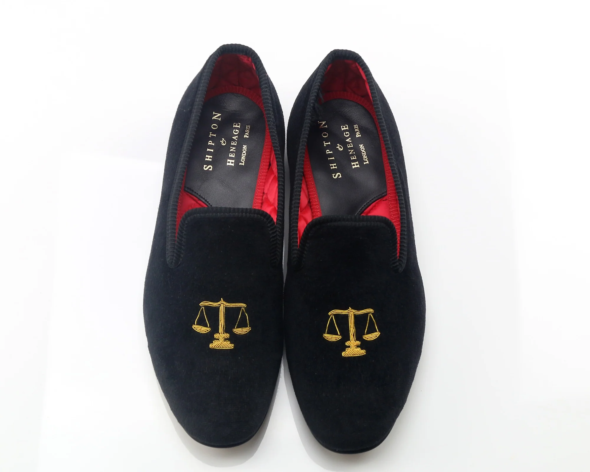 Scales of Justice Motif Embroidered Velvet Slipper - Image 2