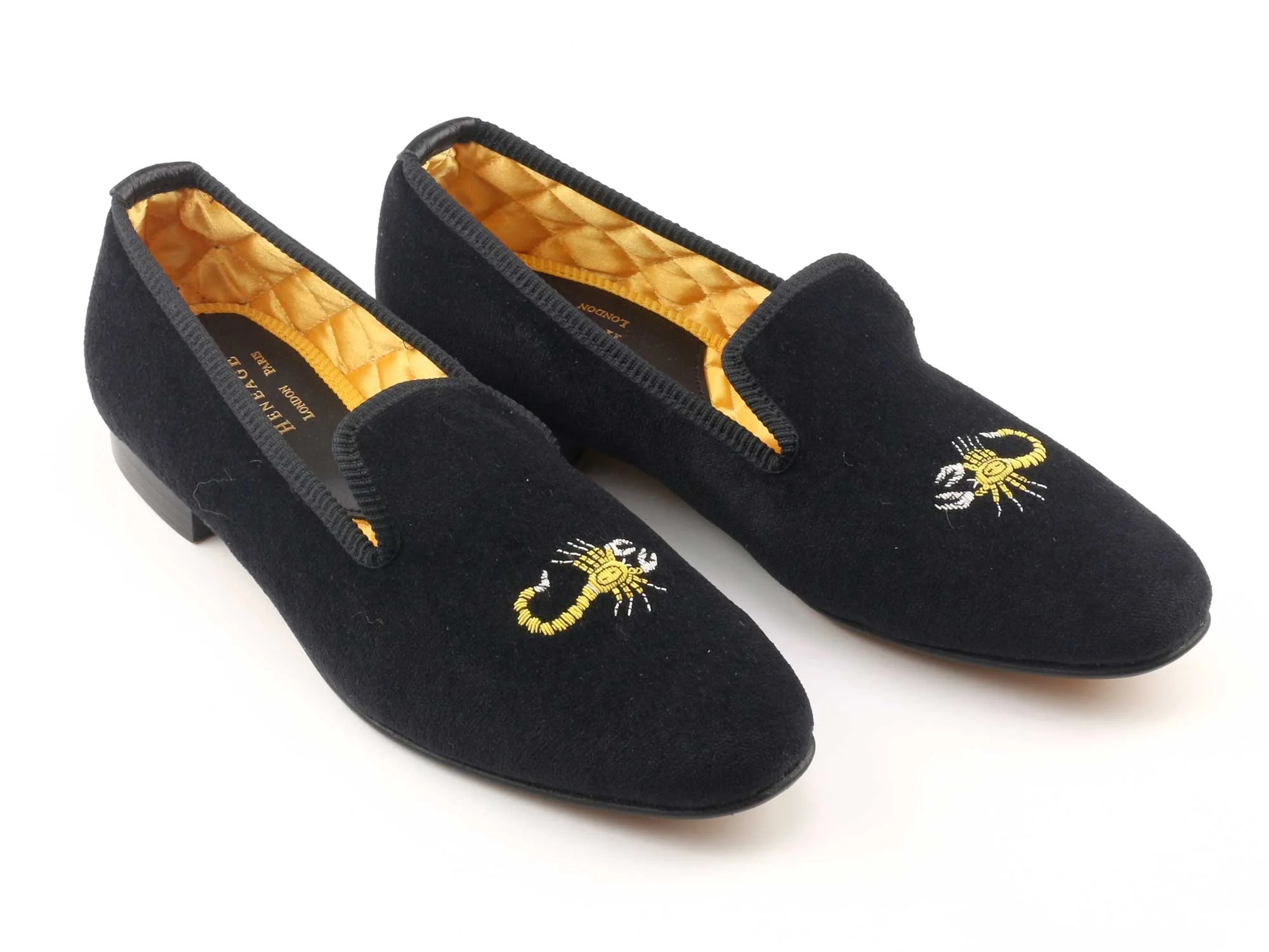 Scorpio Motif Embroidered Velvet Slipper - Image 2