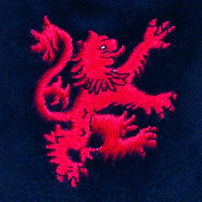 Scots Lion Motif Embroidered Velvet Slipper