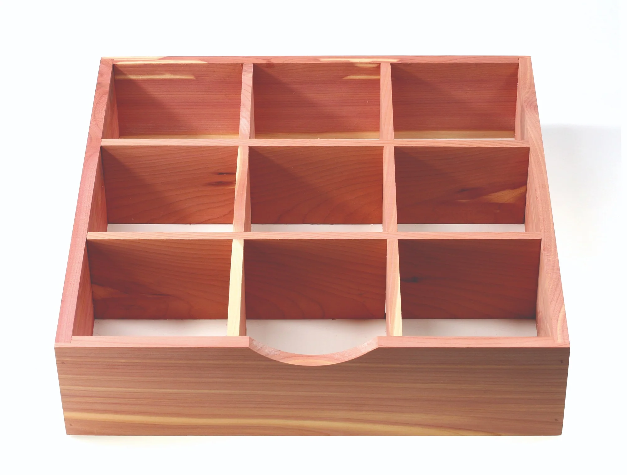 Sock and Tie Organiser Tray 3x3 in Cedar Wood