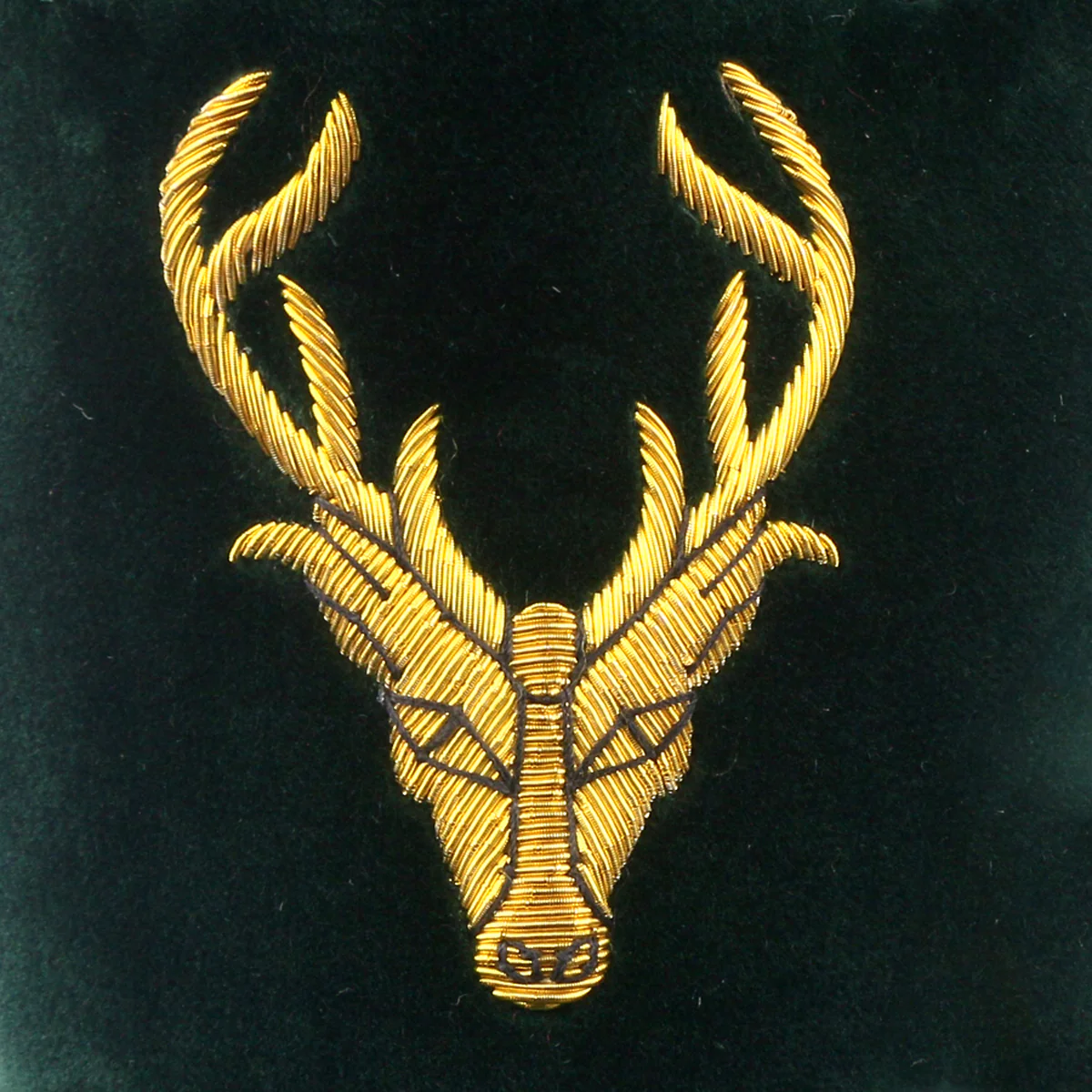 Stag Motif Embroidered Velvet Slipper - Image 2
