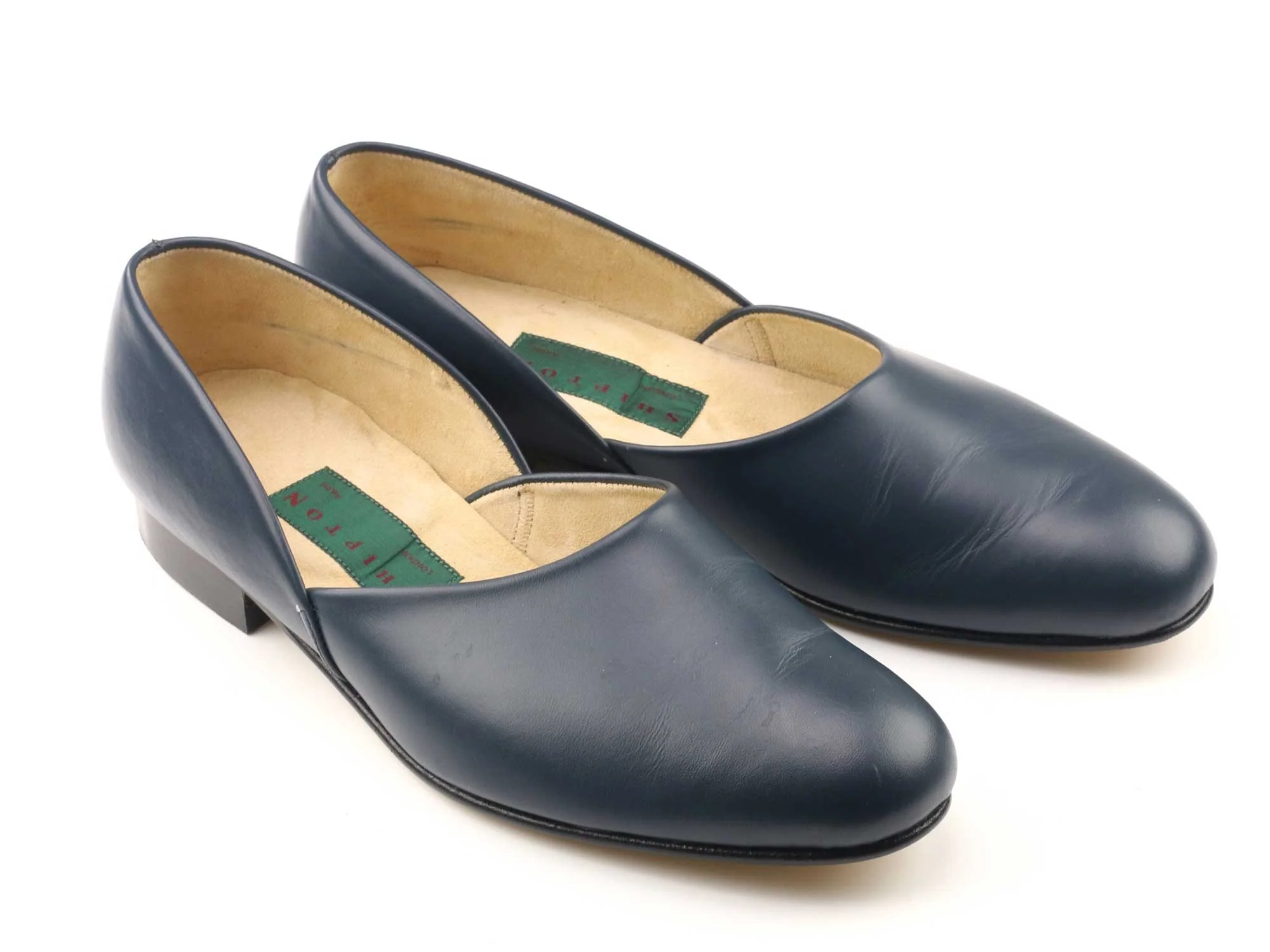 Mens WIDE Blue Leather Grecian - UK 10