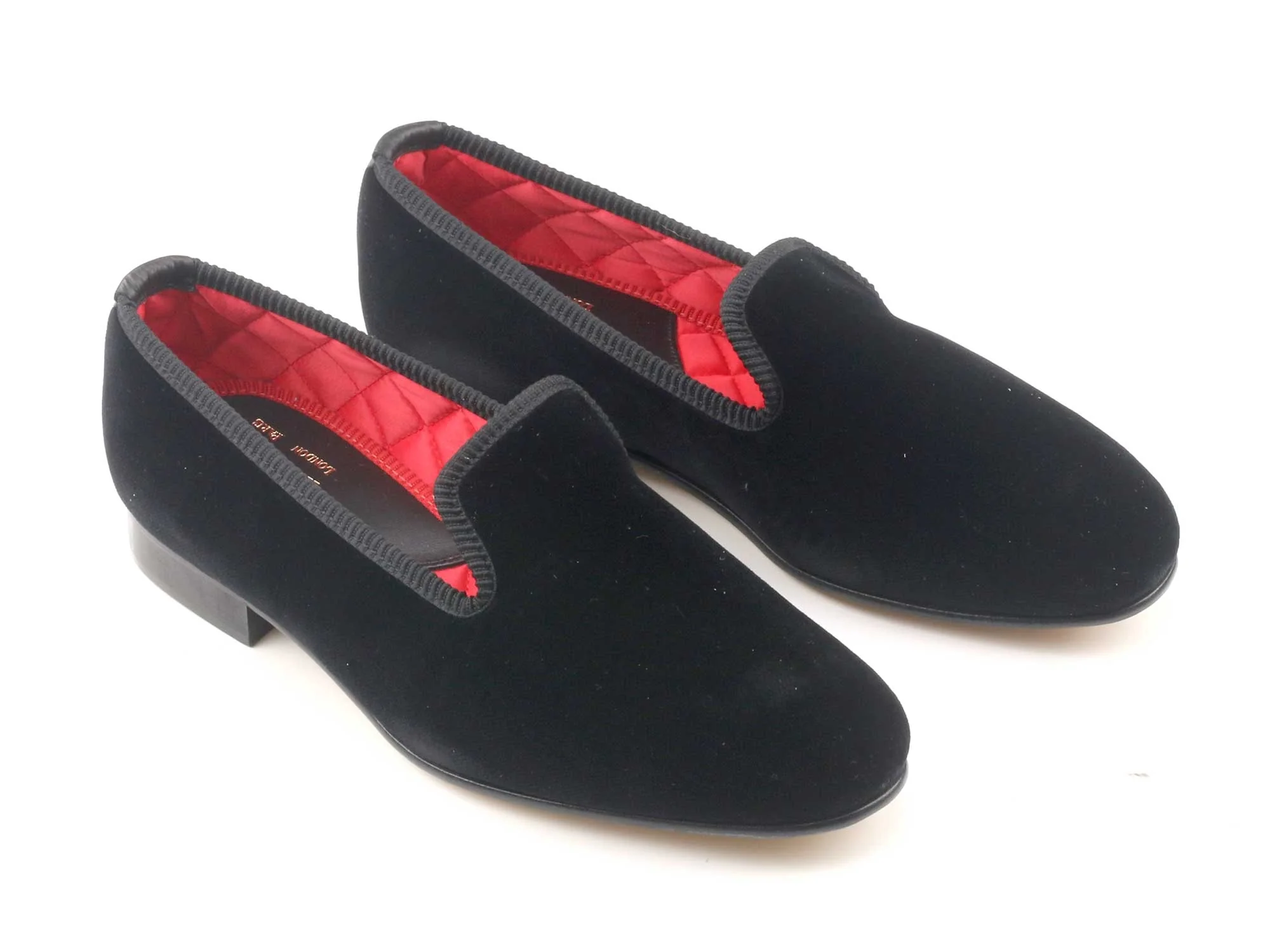 Mens Black Velvet Slipper - UK 10.5