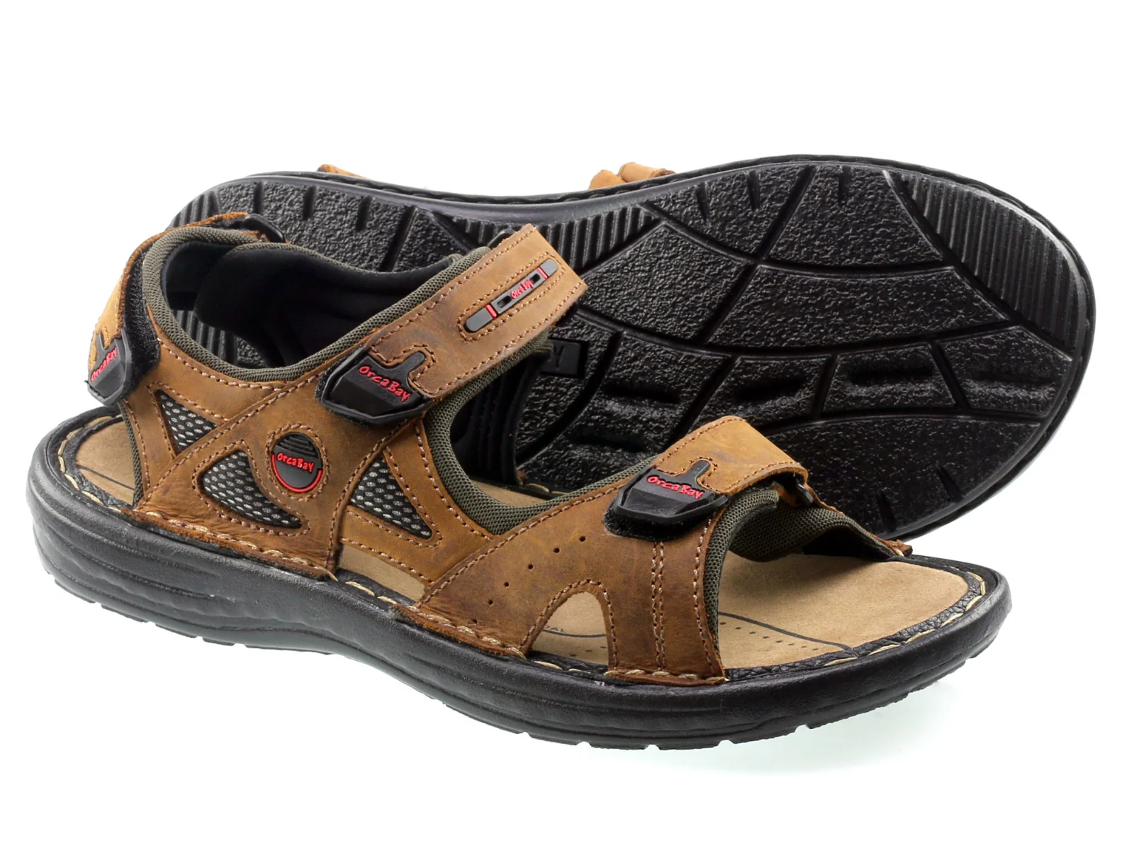 Tahiti Mens Sand Brown Leather Sandal