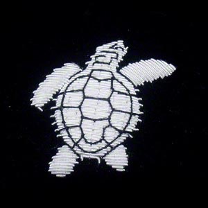 Turtle Motif Embroidered Velvet Slipper