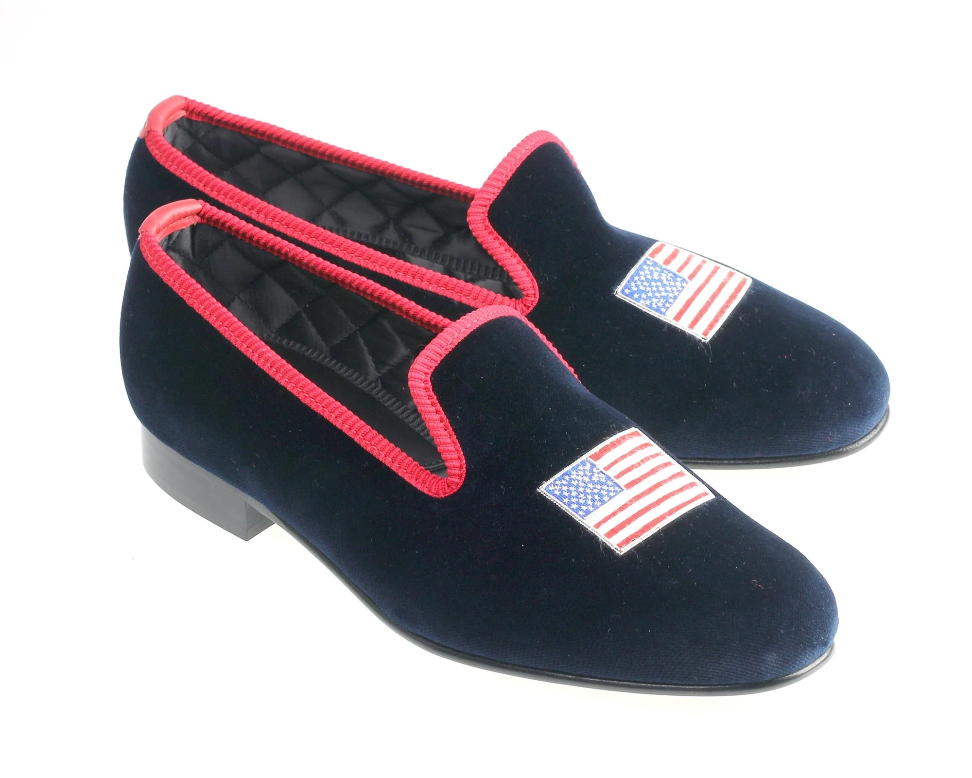 USA Flag Motif Embroidered Velvet Slipper - Image 2