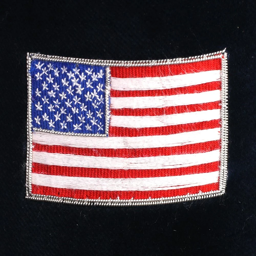 USA Flag Motif Embroidered Velvet Slipper - Image 4