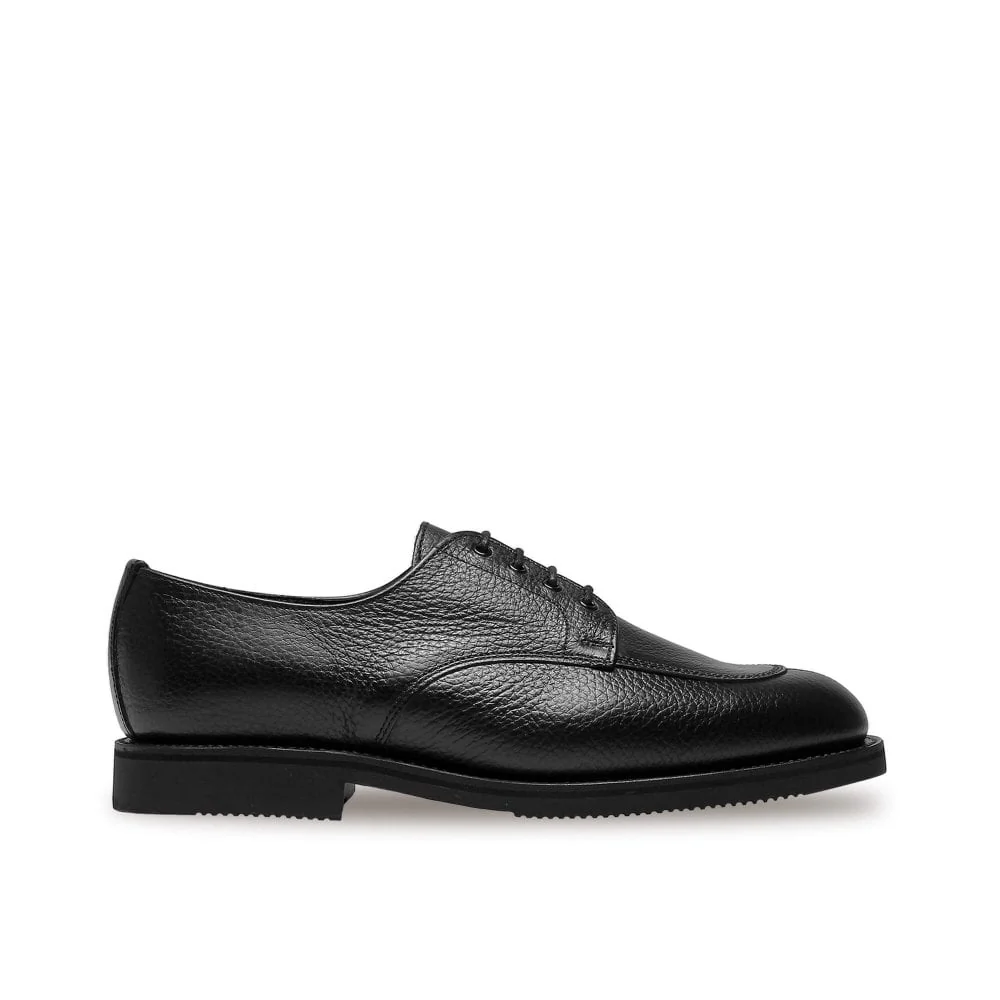 Venice Black Grain Leather Derby with Rubber Sole - Image 3