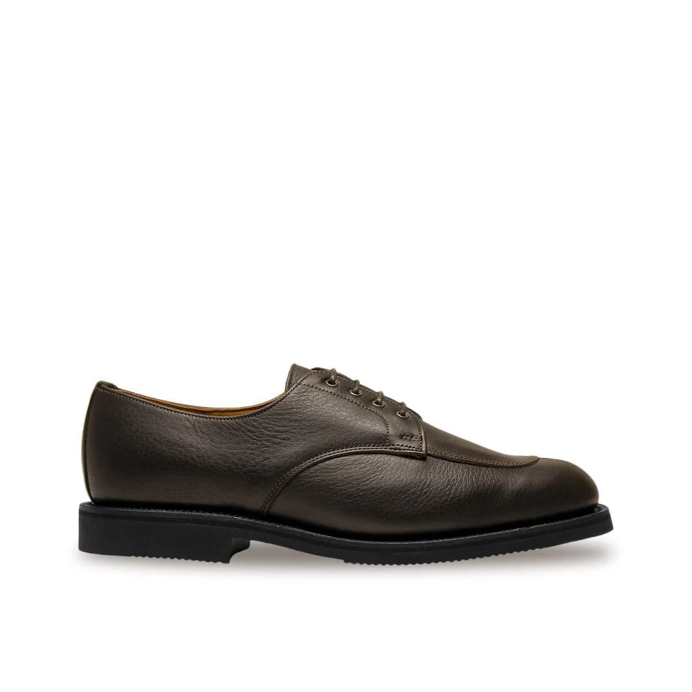 Venice Brown Grain Leather Derby with Rubber Sole - Image 3