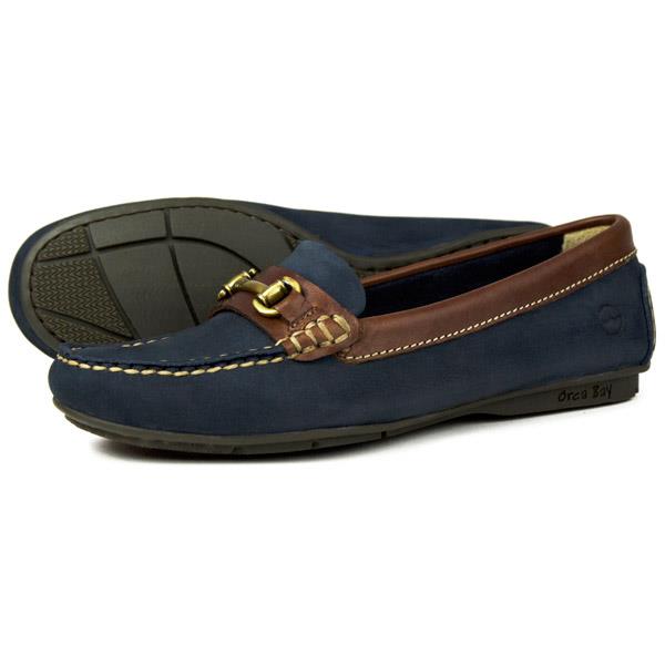 Verona Ladies Navy Driving Loafers - Image 2