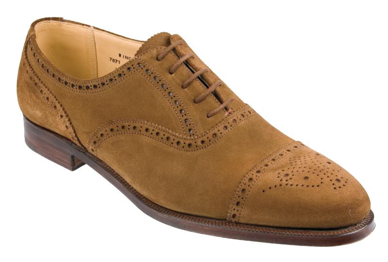 Winchester Mens Light Brown Suede Half Brogue